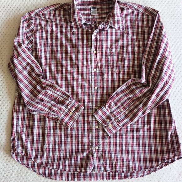 XxL 💙 Red plaid button-up shirt - Picture 9 of 9